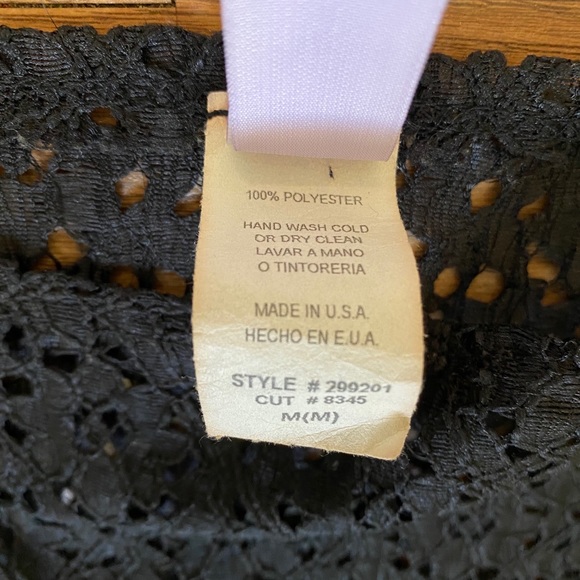 Windsor Black Eyelet Blouse Whimsygoth Romantic Ruffle Sleeve Side Zip Medium - Picture 5 of 8